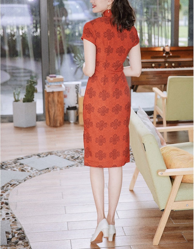 Qipao - Cotton Cap Sleeve