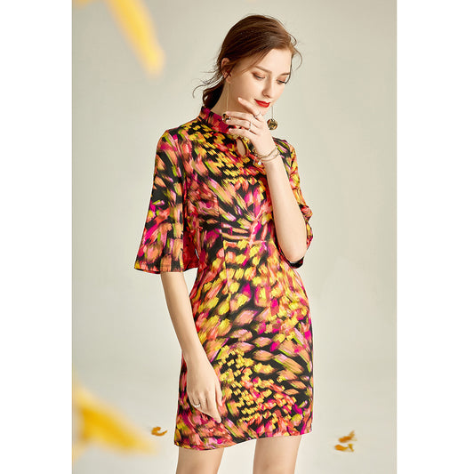 Spandex Mandarin Collar