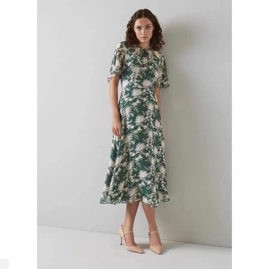 Sheer Lined Midi Dress
