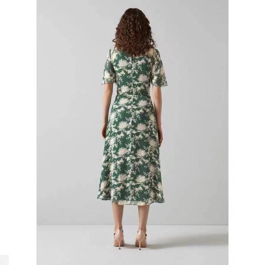 Sheer Lined Midi Dress
