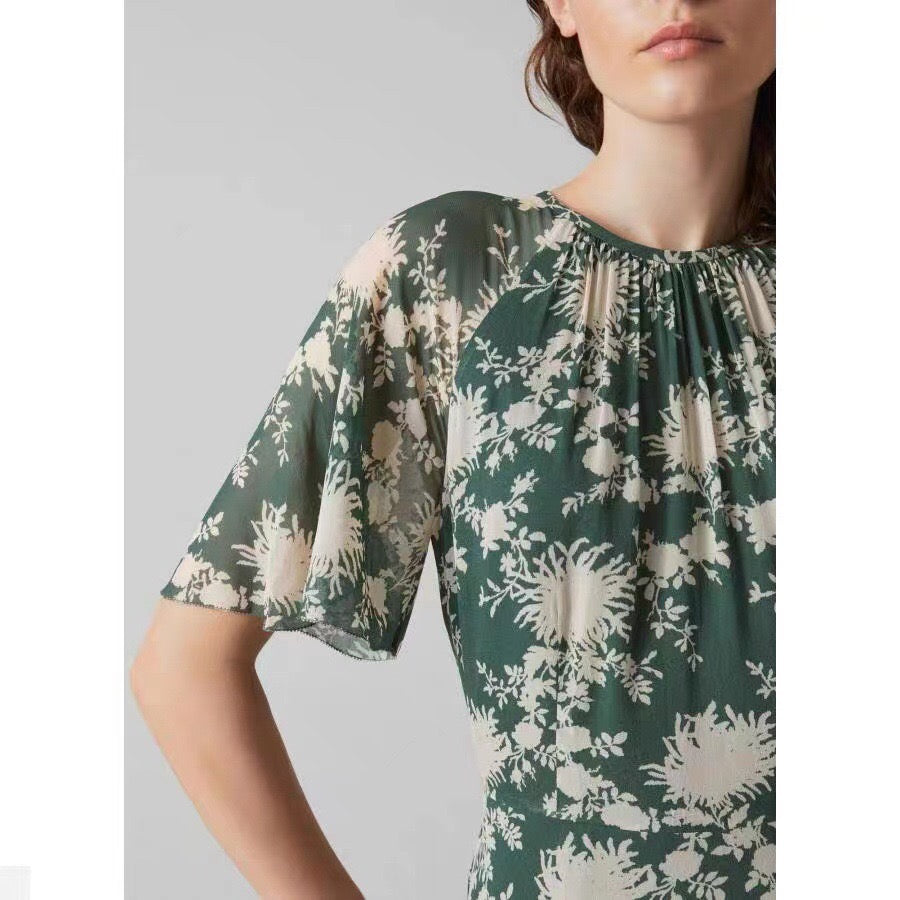 Sheer Lined Midi Dress