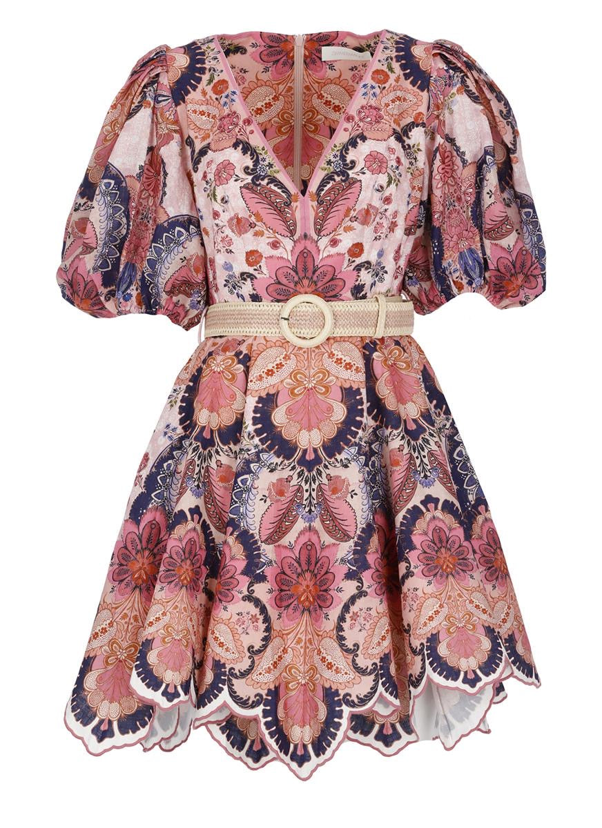 Linen "Laser-Cut' Hem Dress