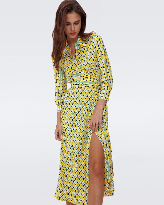 Viscose Geometric Midi Dress