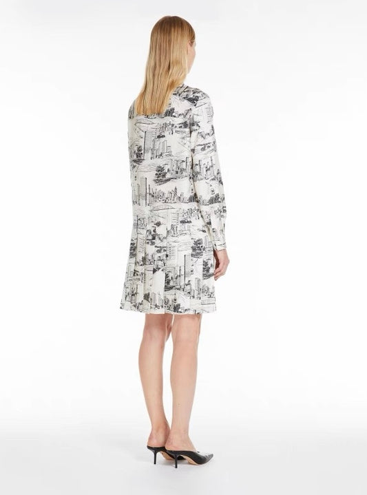 Silk Pleated Hem Dress