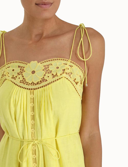 Lace Trimmed Midi Dress