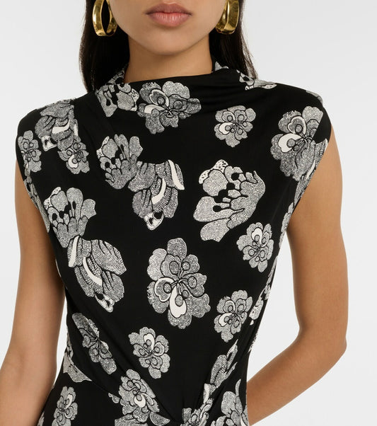 Viscose High-Neck Dress