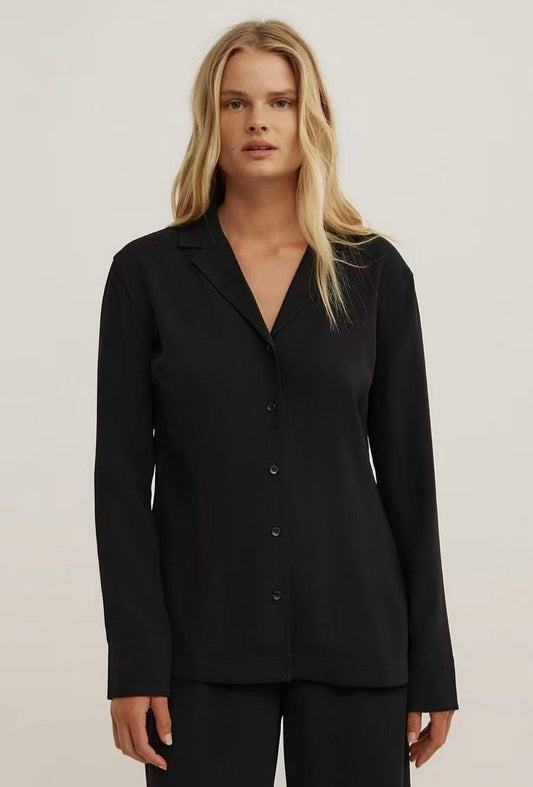 Black Crepe Shirt