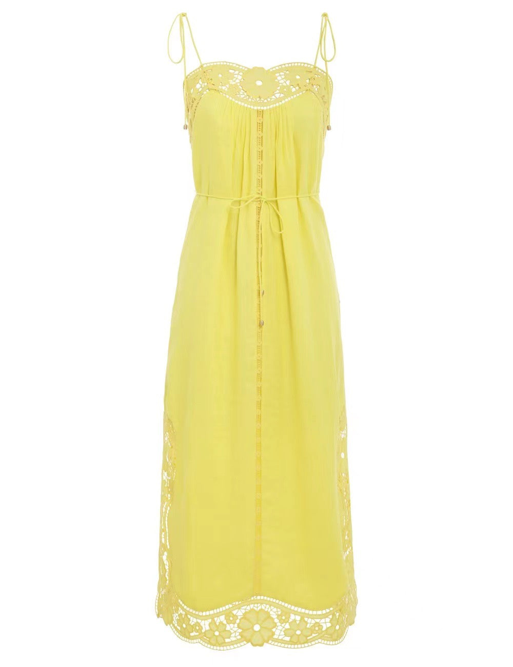 Lace Trimmed Midi Dress