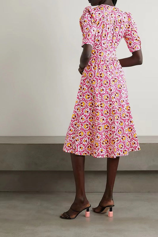 Cotton Fitted Midi Dress