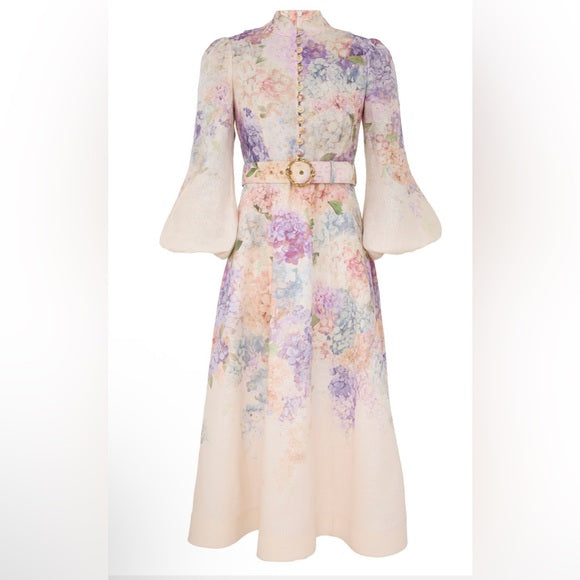 Linen Button-Down Midi Dress