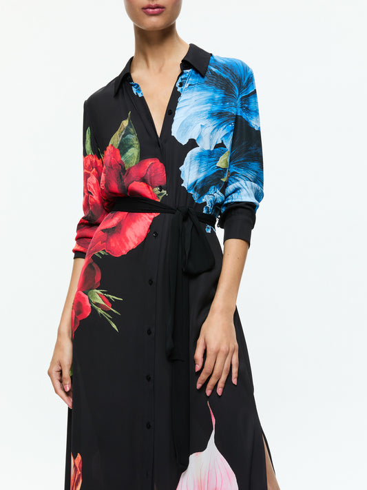 Silk Shirt Maxi Dress
