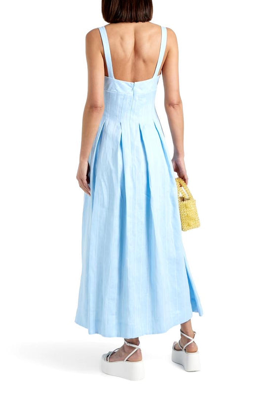 Linen Stripe Midi Dress