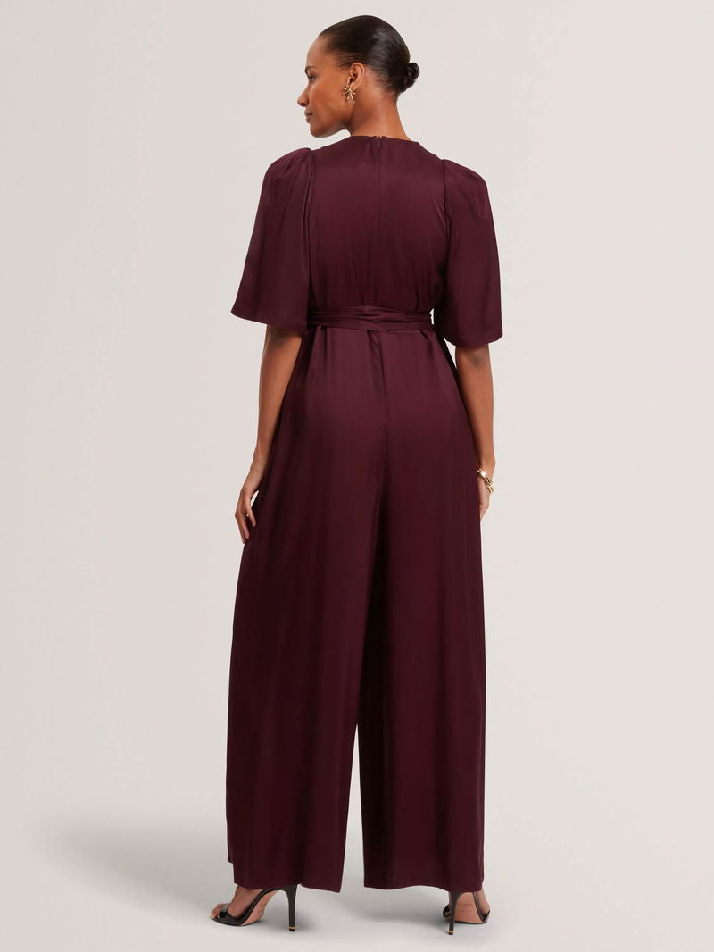 Viscose Drape-Neck Jumpsuit