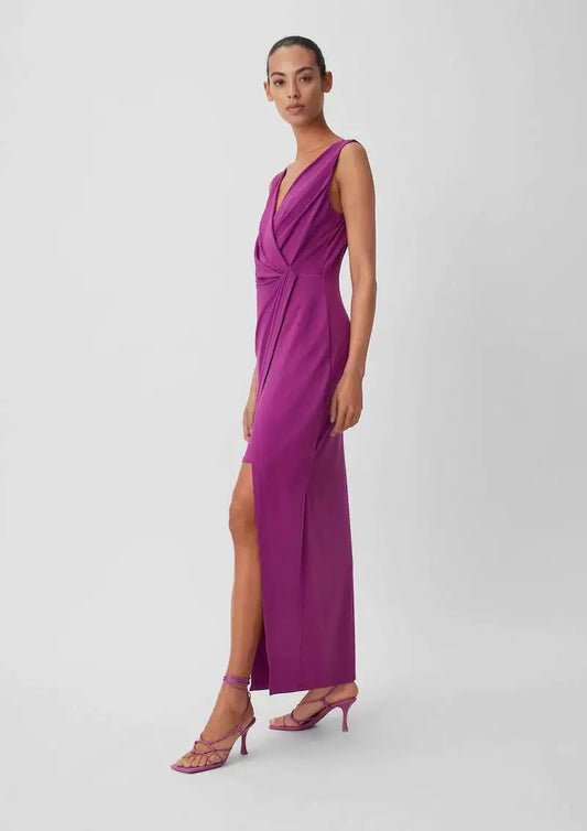 Spandex Overlap Maxi Dress
