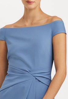 Crepe Off-Shoulder Gown