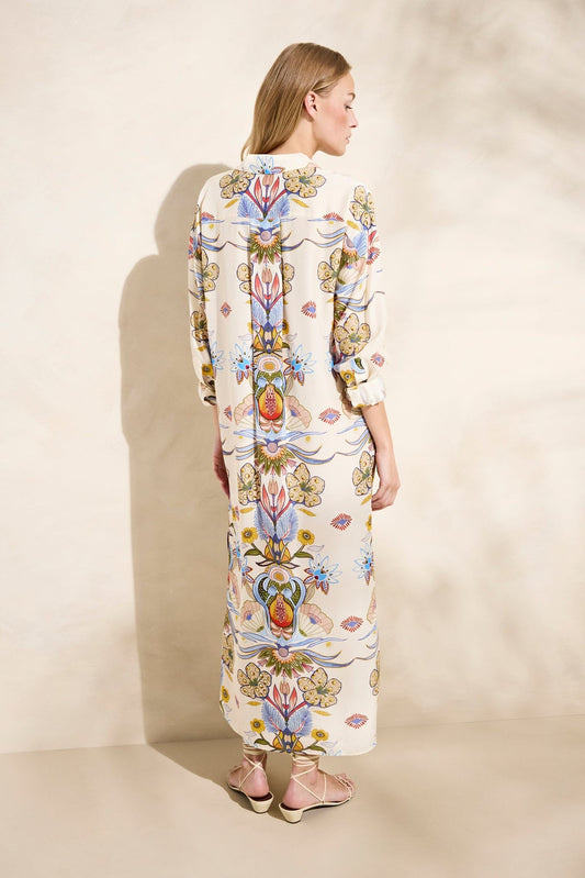 Silk Shirt Maxi Dress