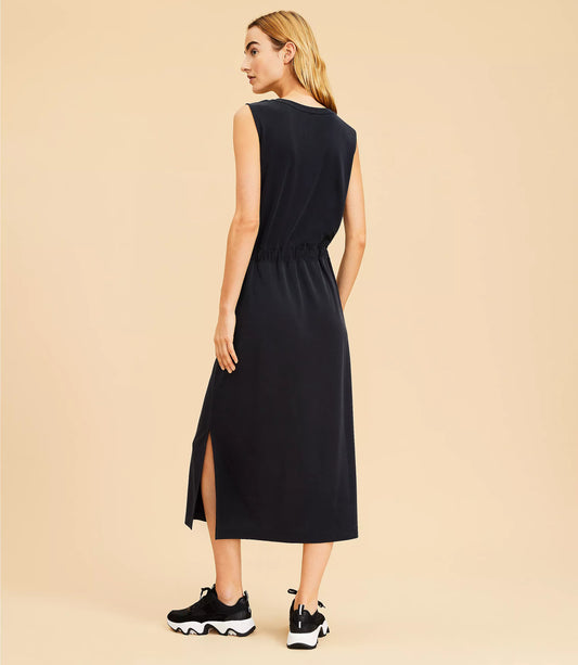 Knitted Tie-Waist Midi Dress