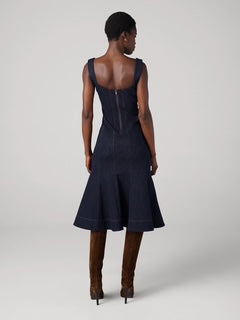 Denim Corset Midi Dress