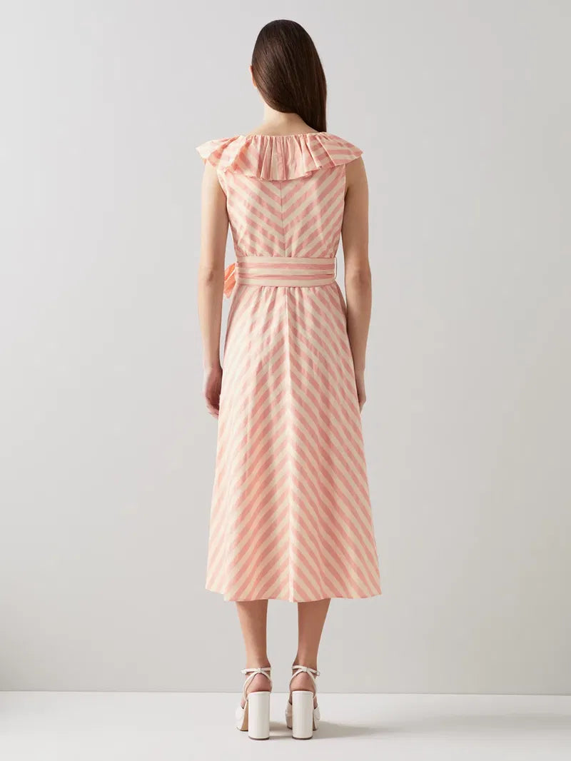 Stripe Cotton Midi Dress