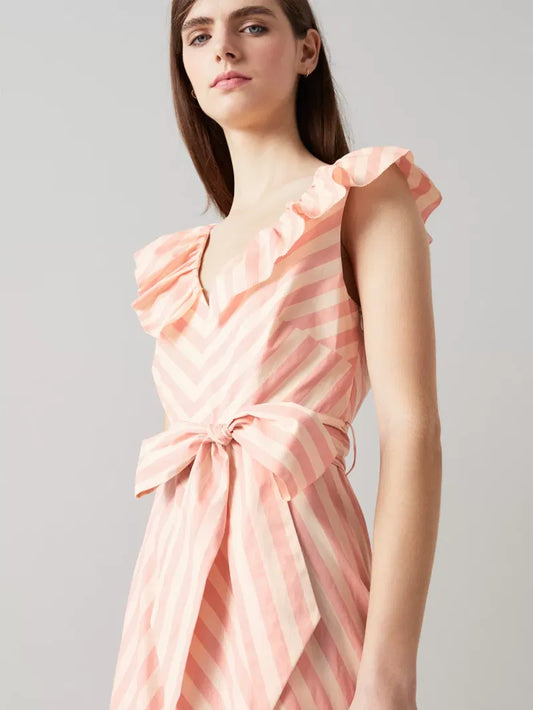 Stripe Cotton Midi Dress