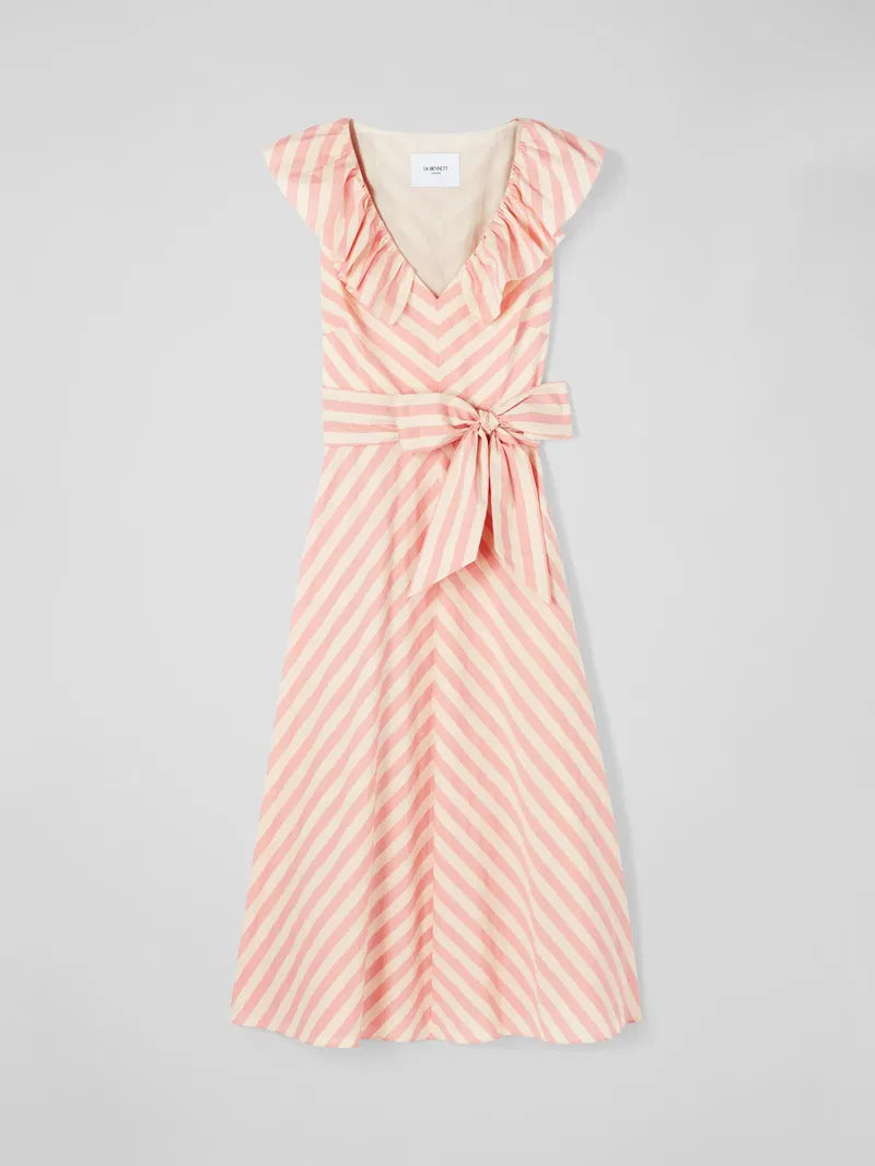 Stripe Cotton Midi Dress