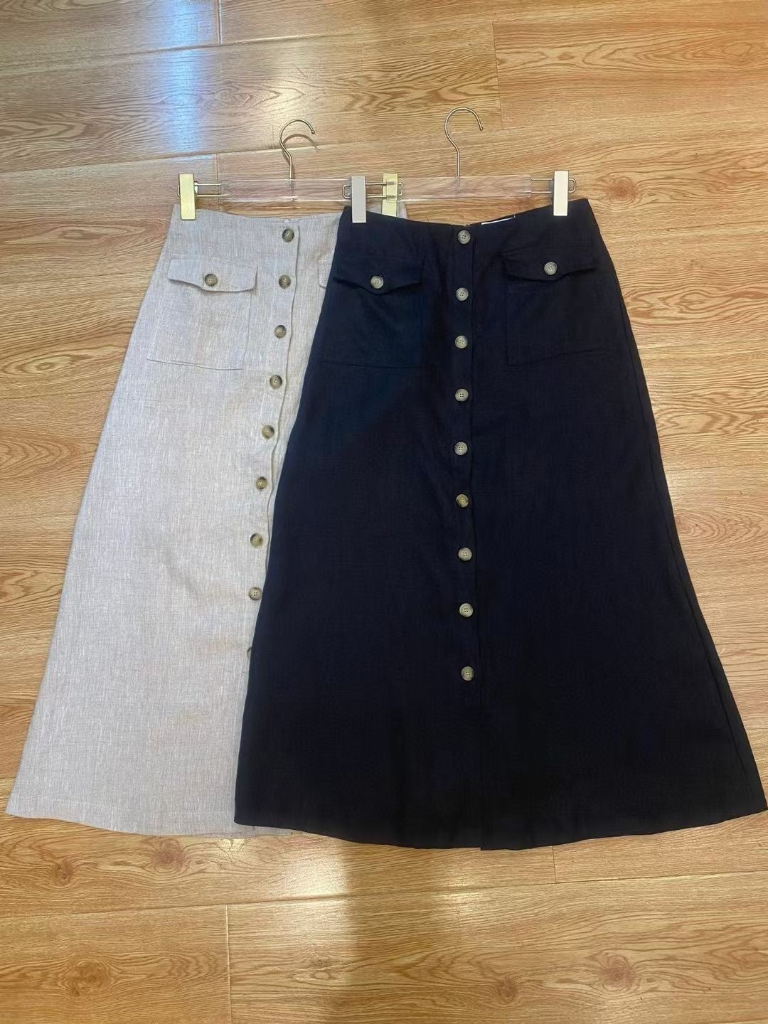 Linen Midi Skirt