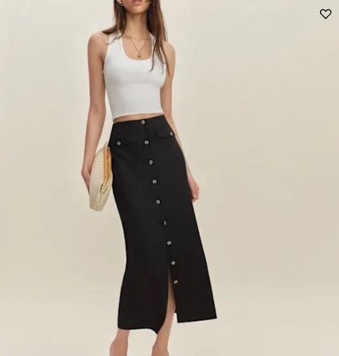 Linen Midi Skirt