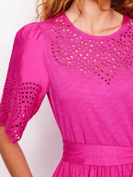 Cotton Jersey Eyelet Dress