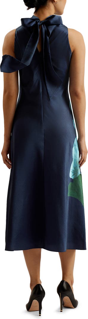 TIe-Neck Midi Dress