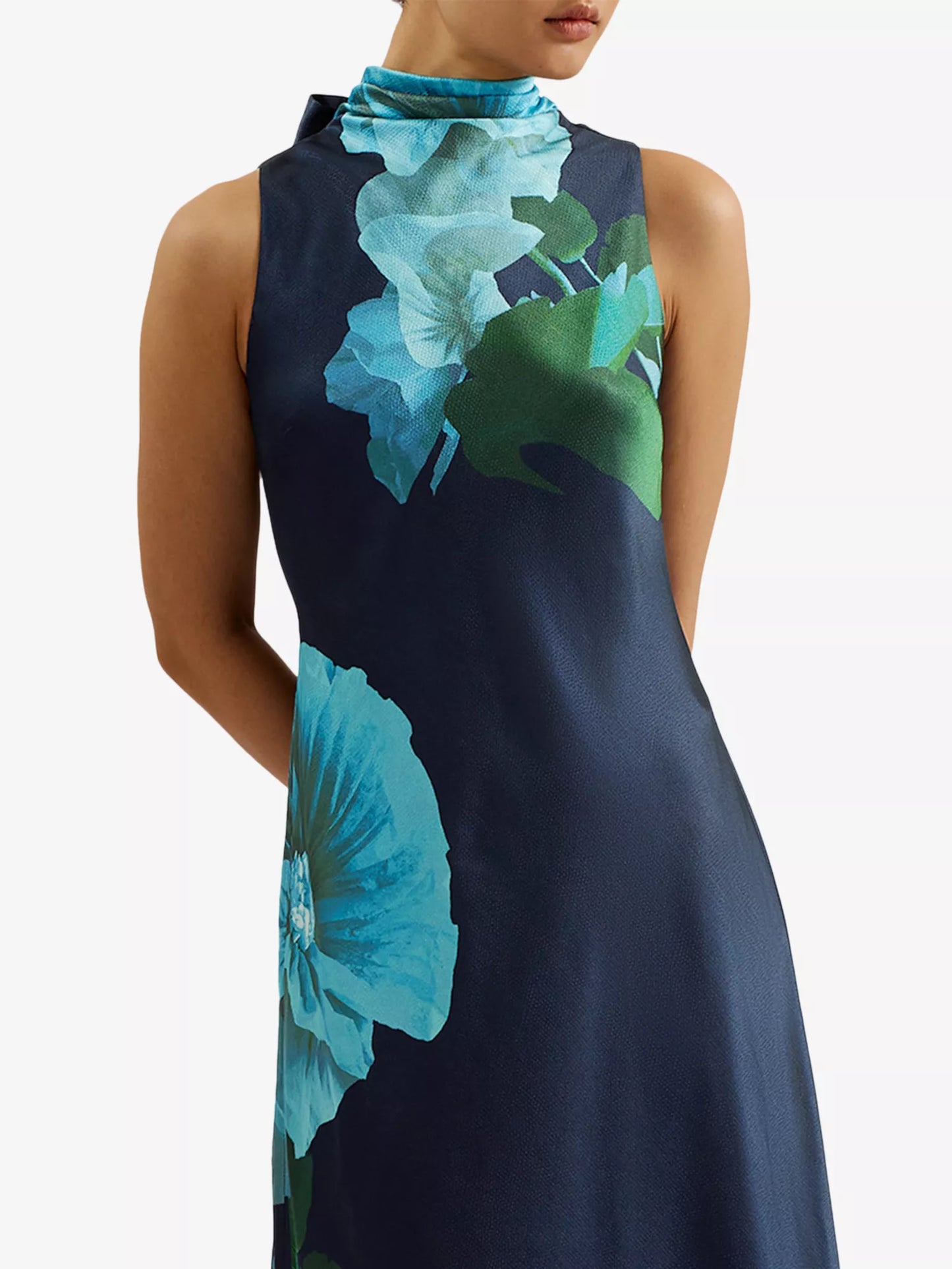 TIe-Neck Midi Dress