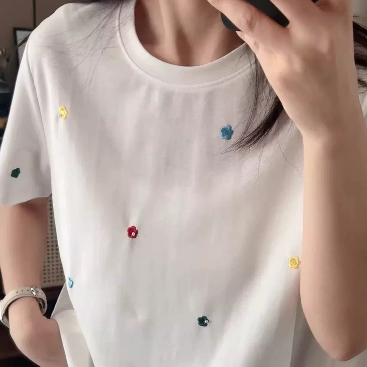 Cotton Embroidered Tee