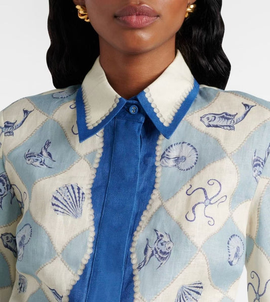 Linen Shirt Short Dress