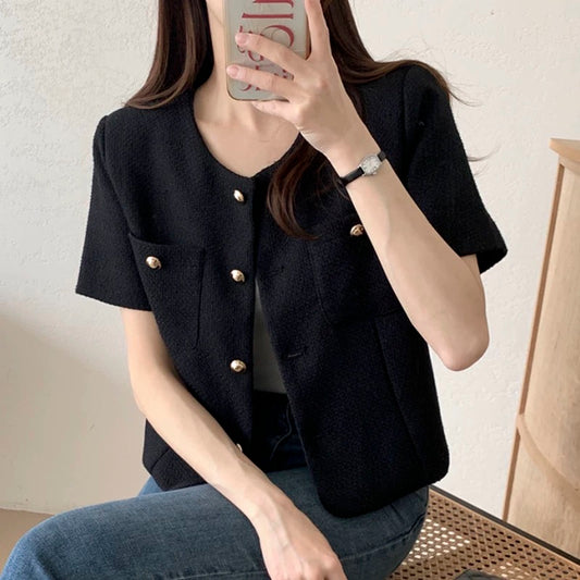 Short Sleeve Jacket Top