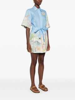 Linen Shirt Mini Dress