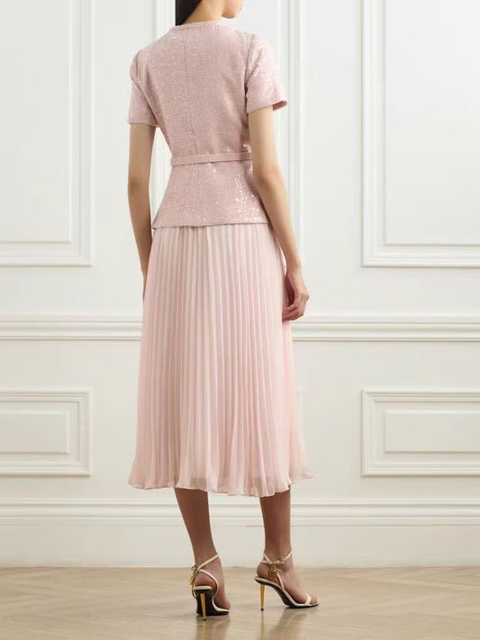 Tweed Glitter Midi Dress