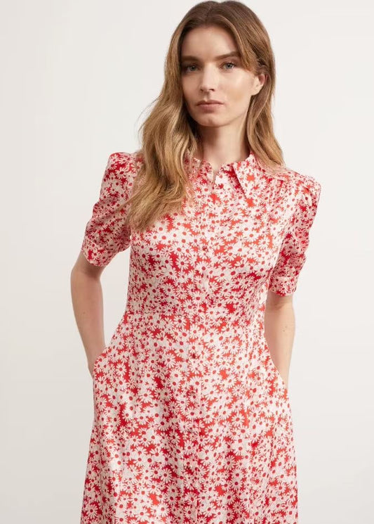 Sateen Shirt Midi Dress