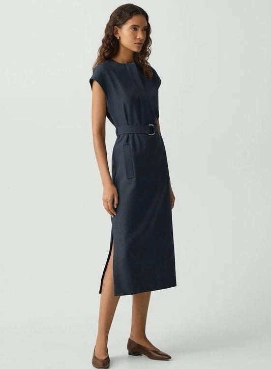 Twill Tie-Waist Dress