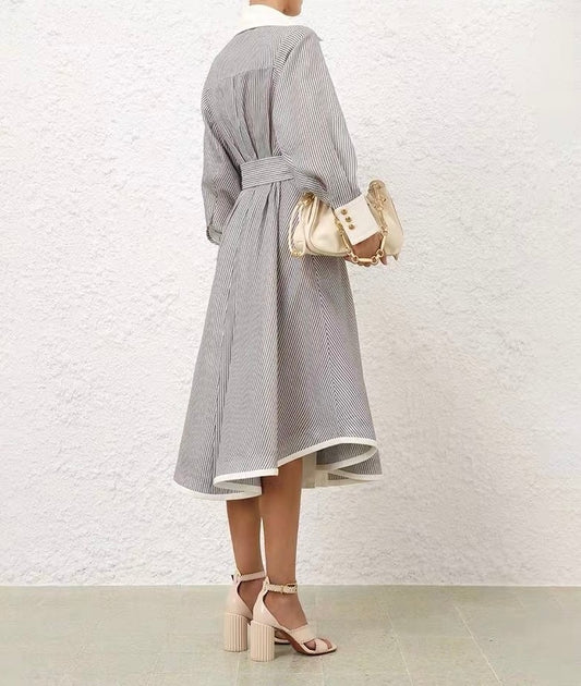 Cotton Twill Midi Dress