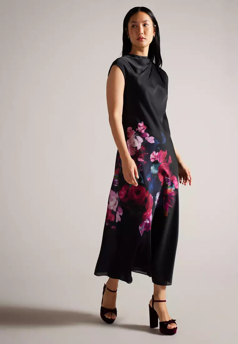 Sheer Twill Midi Dress