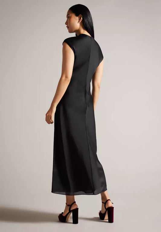 Sheer Twill Midi Dress