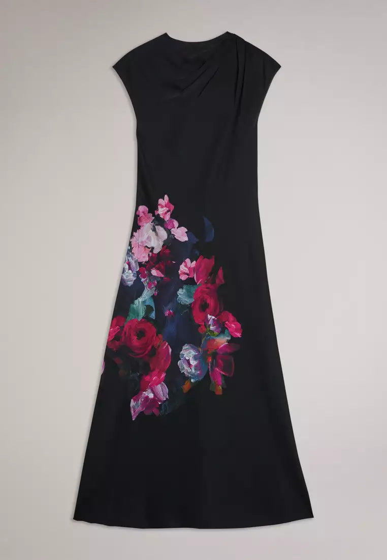 Sheer Twill Midi Dress