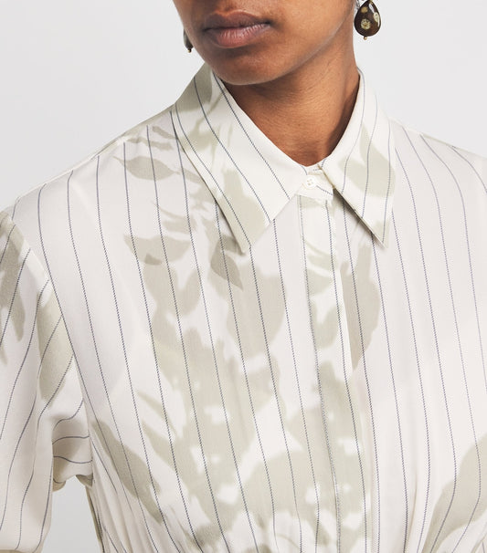 Crepe Shirt Midi Dress