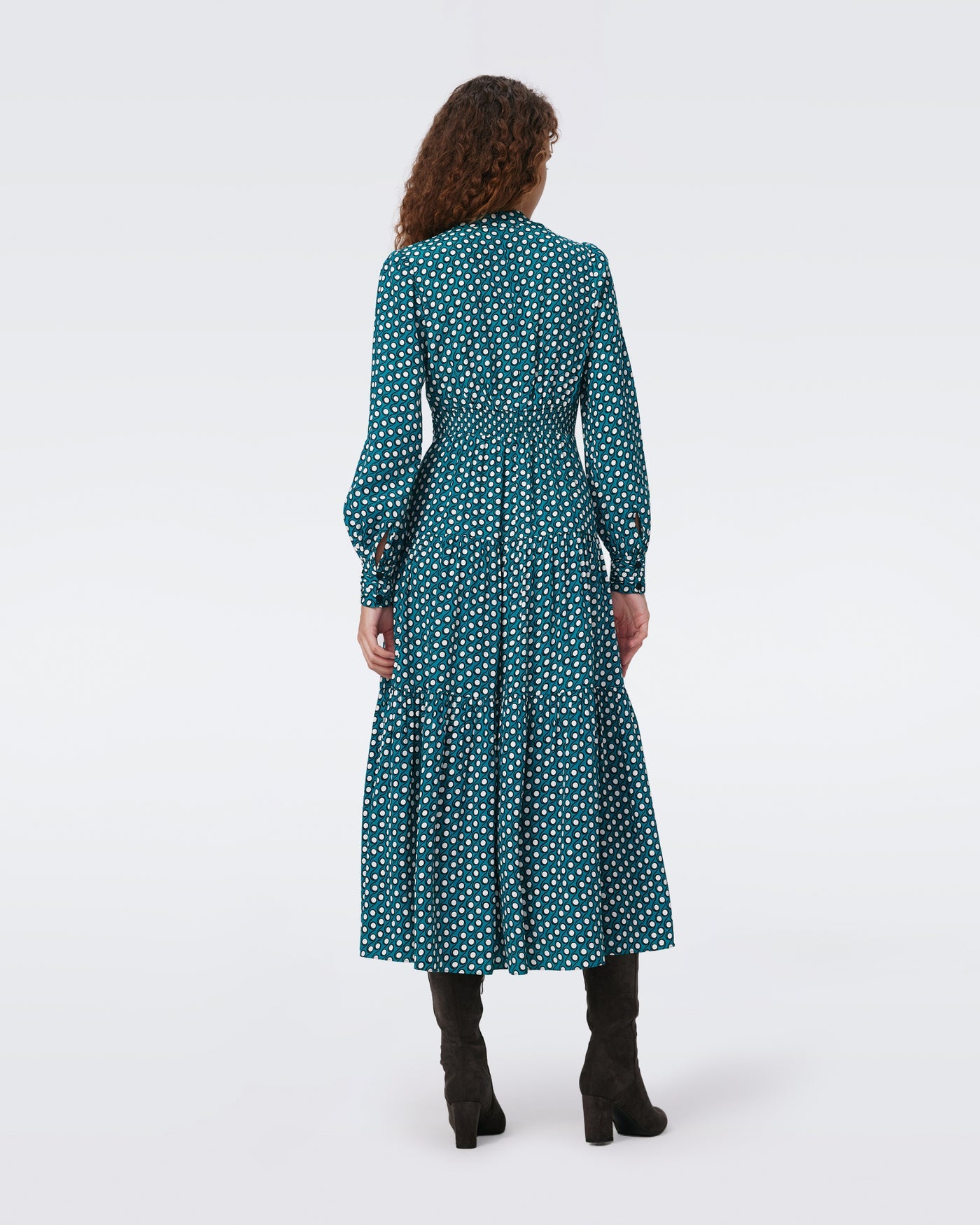 Viscose Tiered Fitted Waist Dress