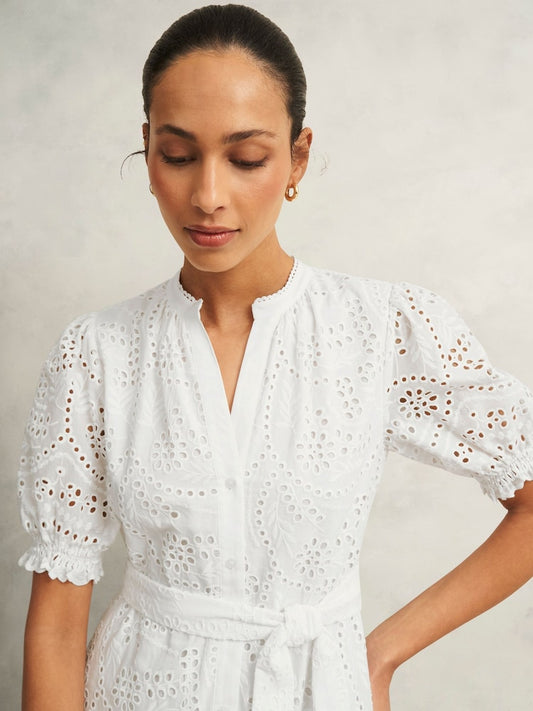 Full Eyelet White Dress