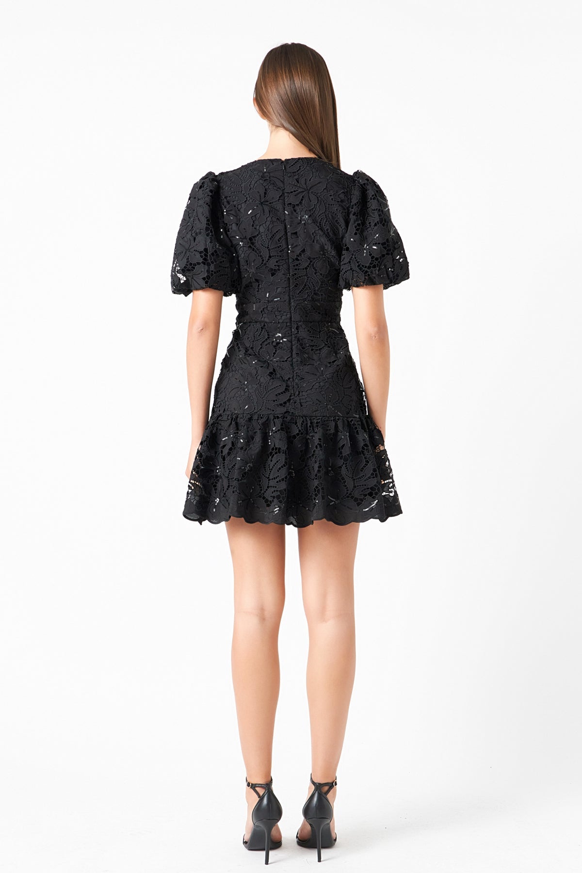Sequins Lace Mini Dress