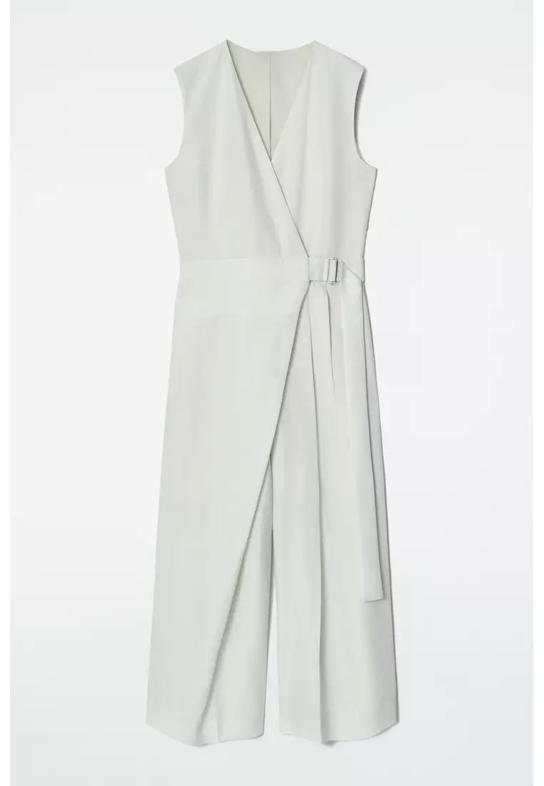 Linen Wrap Front Jumpsuit