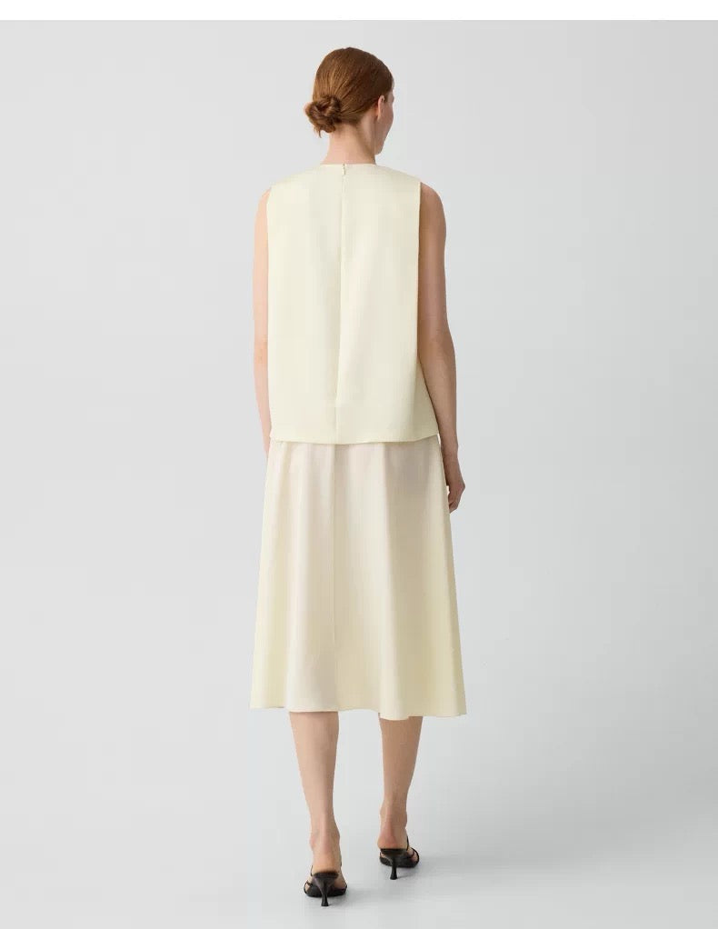 Satin Crepe Loose Midi Dress