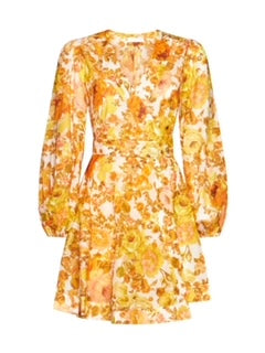Linen Overlap Mini Dress