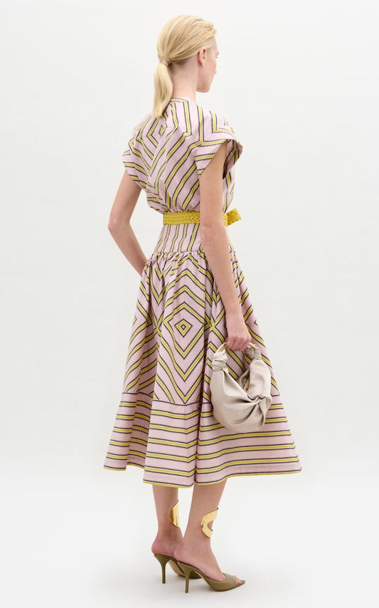 Cotton Stripe Midi Dress