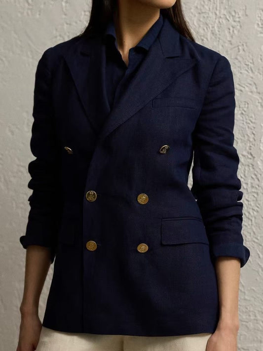 Linen Double-Breasted Jacket